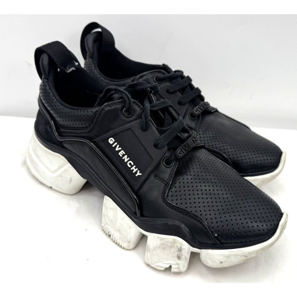 Givenchy Paris Black Leather Chunky Jaw Low Sneakers Shoes Sz 40